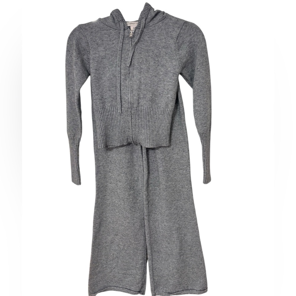 Gray Sweater Knit and Straight Pants Set